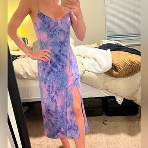 Tie-Dye Purple and Pink Sleeveless Dress Abound XS